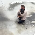 Hombre salva a un perro de las aguas heladas de Ellicott Creek