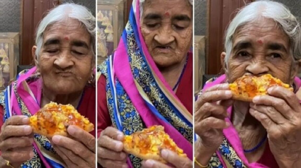 Desi Nani muerde un trozo de pizza por primera vez y su reacción no tiene precio