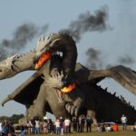 dragón tres cabezas lanza fuego