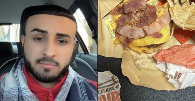 Hombre «vomita durante días» tras comer accidentalmente una comida de Burger King «cargada de tocino»