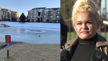 Una mujer salta sin dudarlo a estanque congelado para salvar a 3 hermanos que cayeron en él: «Necesitaban ayuda»
