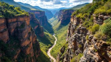 Vista del cañón del Chicamocha tras un accidente trágico