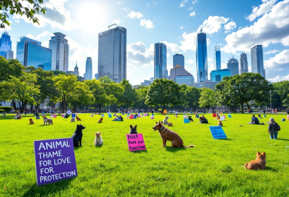 Manifestazione per i diritti degli animali e la compassione sociale