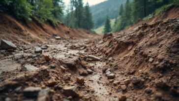 Immagine dell'avalanchas causate dal desbordamiento in Nariño