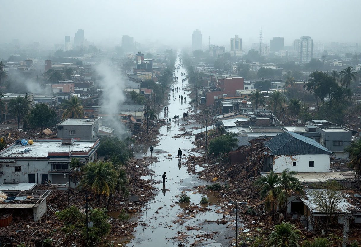 Immagine della devastazione a Bahía Blanca dopo il temporale