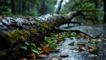 Un albero secolare abbattuto dal temporale a São Paulo