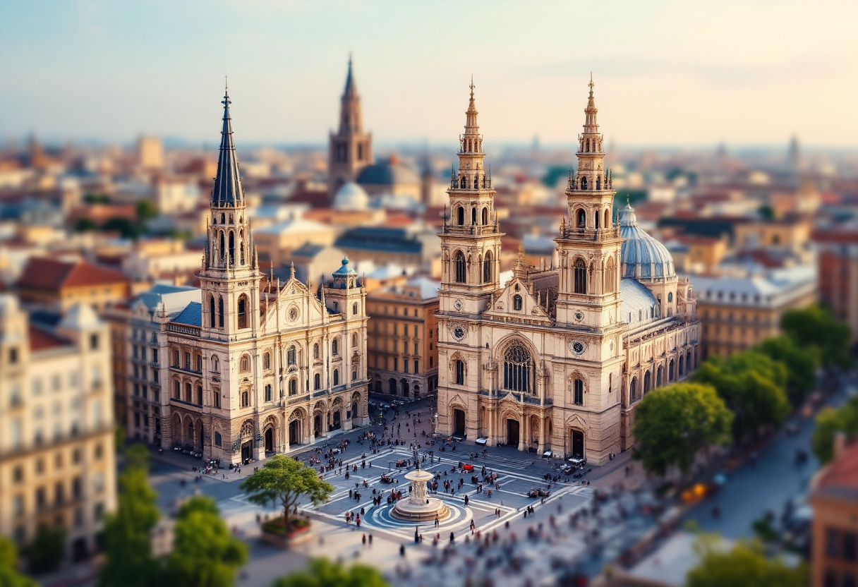 Vista panoramica delle cattedrali di Zaragoza