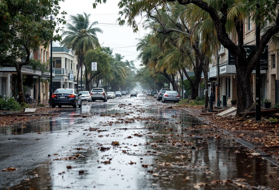 Ciclón Alfred impactando Queensland con fuertes lluvias