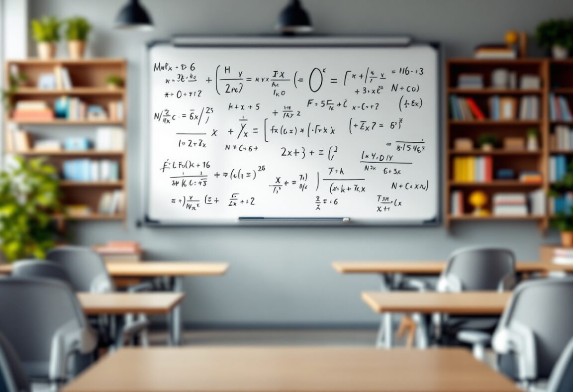 Insegnanti e studenti impegnati in attività matematiche