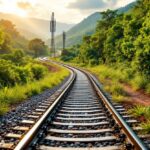 Treno in movimento sulla ferrovia Carajás