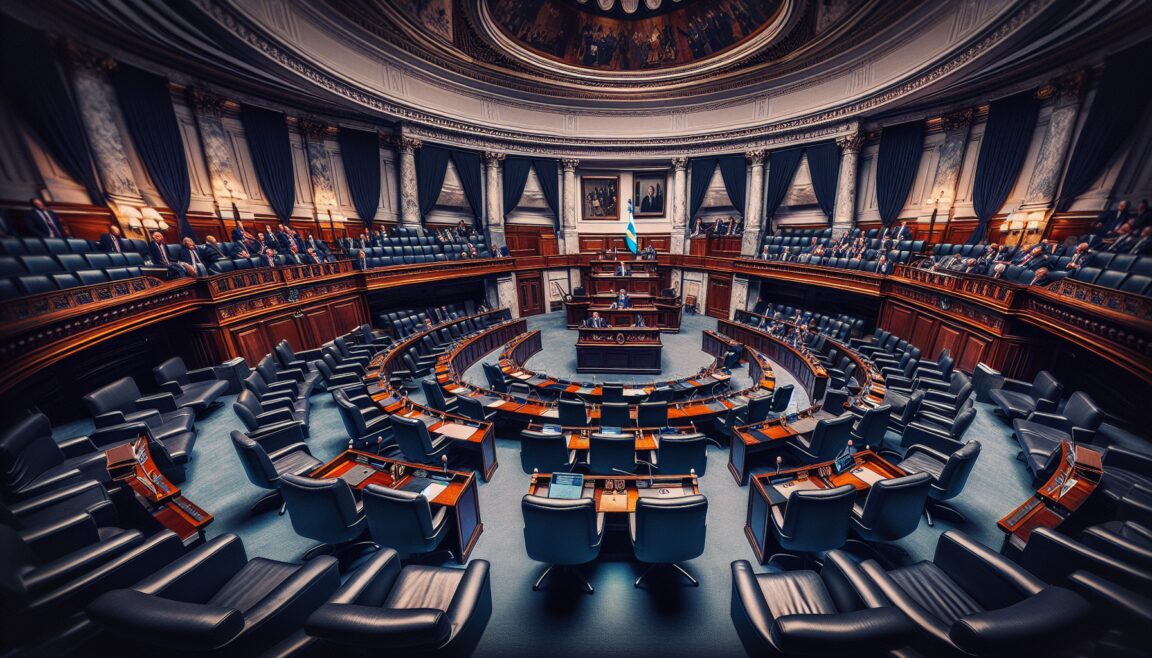 Imagen de la controversia en el Congreso con legisladores en conflicto