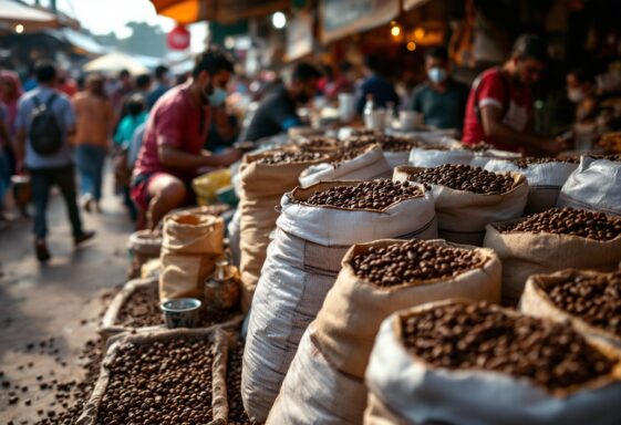 Grafico che mostra l'andamento dei prezzi del caffè