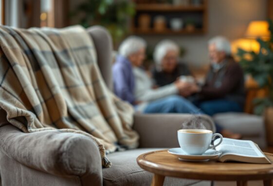 Familia che supporta un membro con Alzheimer