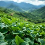 Campo de coca en el Cauca, Colombia, con cultivos verdes