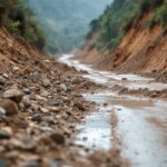 Immagine di un'area colpita da derrumbes a Ibagué