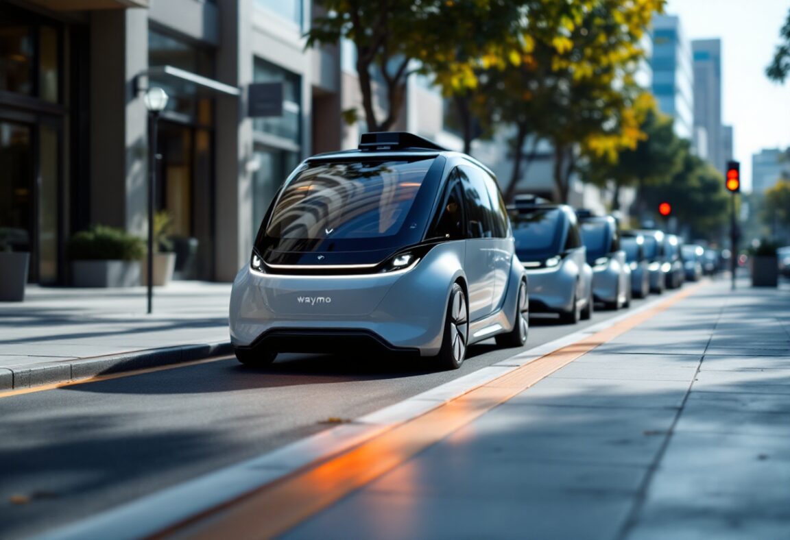 Veicolo autonomo in una strada californiana