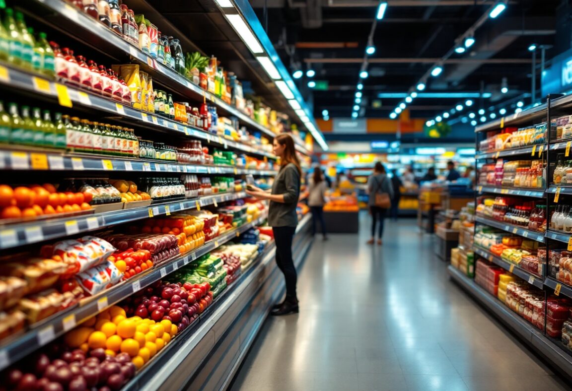 Jubilados disfrutando de descuentos en un supermercado