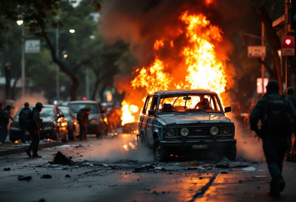 Sospechoso arrestado por incendio de patrullero en Buenos Aires