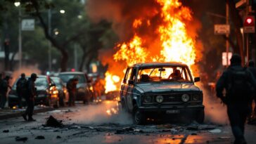 Sospechoso arrestado por incendio de patrullero en Buenos Aires