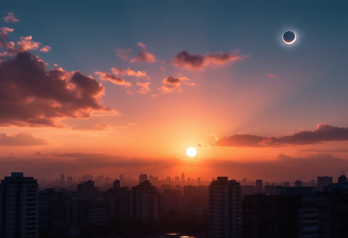 Eclipse solar parcial visto desde Aries con cielo sereno