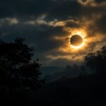 Eclipse solar parcial visto desde la Tierra