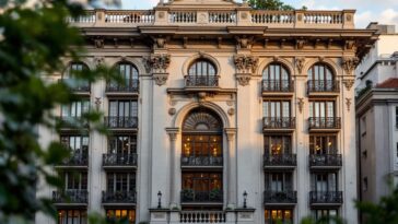 Vista del famoso edificio Chopin a Rio de Janeiro