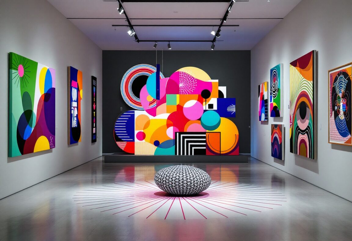 Opera di Felipe Pantone che sfida la percezione visiva