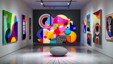 Opera di Felipe Pantone che sfida la percezione visiva