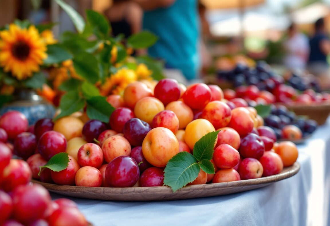 Immagine della fiesta de la ciruela con frutti e festeggiamenti