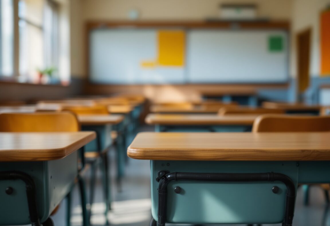 Studenti in aula durante la pandemia di COVID-19