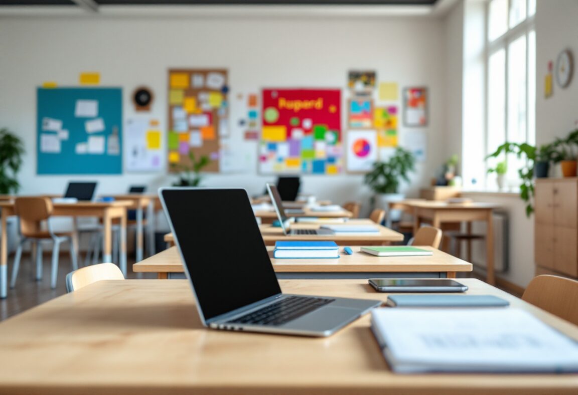 Studente che utilizza il linguaggio in aula