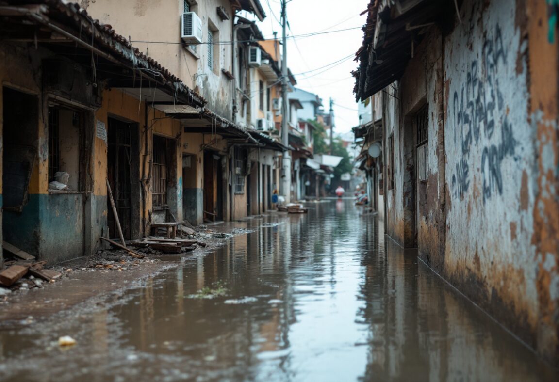 Immagine della devastazione causata dall'inondazione a Bahía Blanca