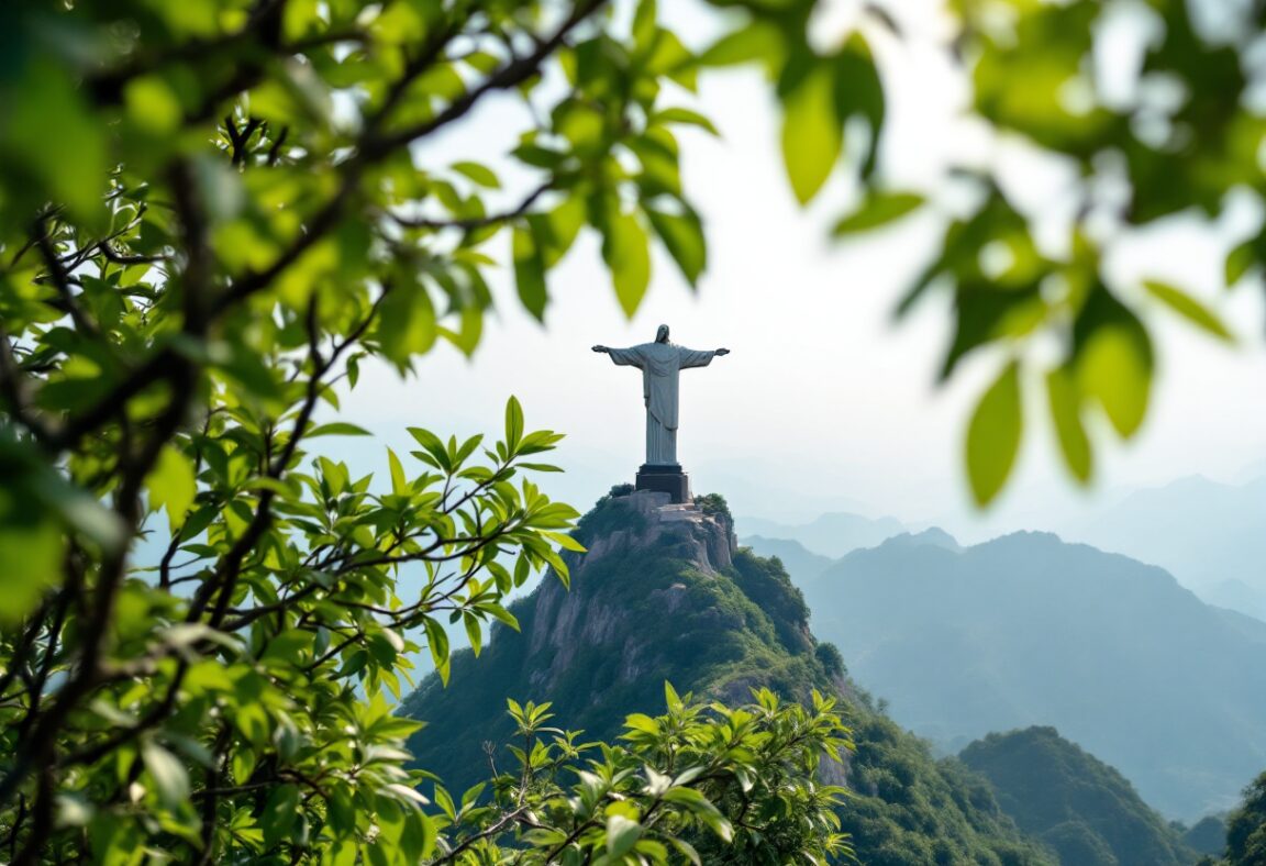 Cristo Redentor con cartelli de interdicción tras accidente