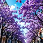 Jacarandás floreciendo en la Ciudad de México