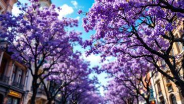 Jacarandás floreciendo en la Ciudad de México