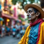 Donna Palenquera con frutta colorata a Cartagena