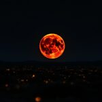 Immagine della luna di sangue durante un'eclissi