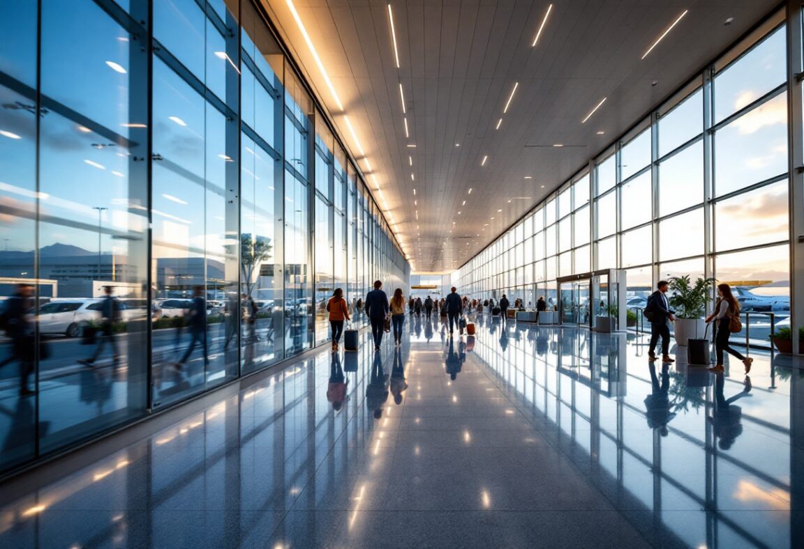 Aeroporto di Mendoza con aerei in partenza e arrivo