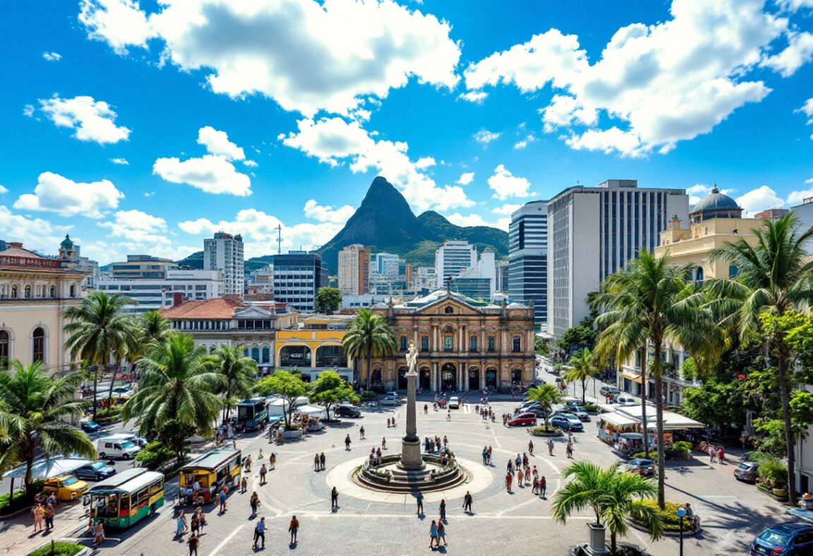 Logo di Mubadala e skyline di Rio de Janeiro