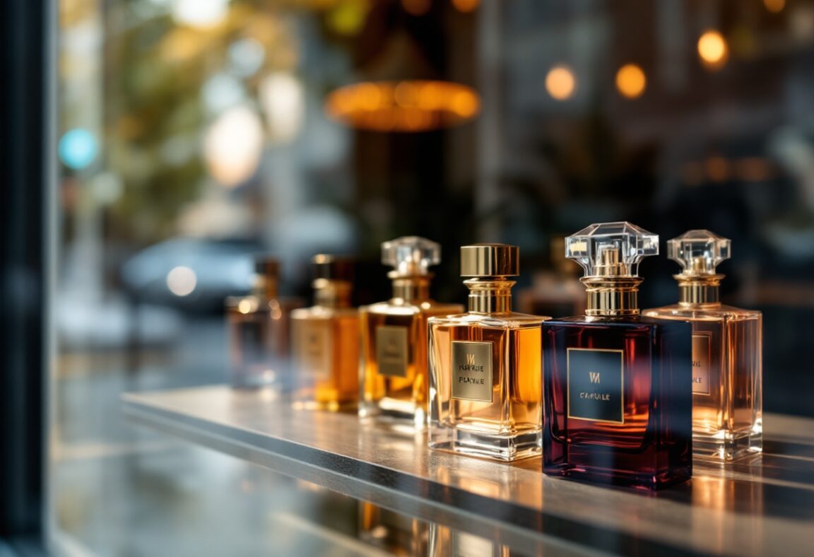 Frascos de perfumes árabes en un fondo elegante