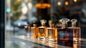 Frascos de perfumes árabes en un fondo elegante