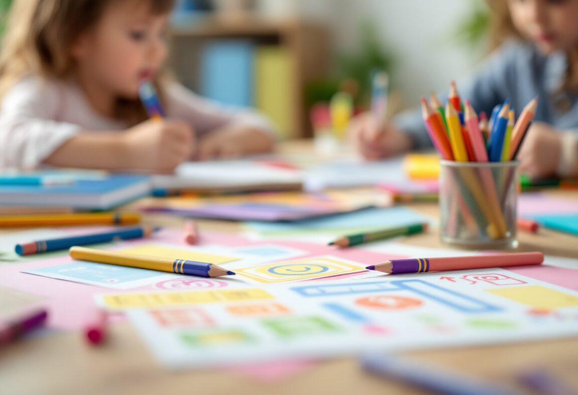 Niños aprendiendo con Preescolar Genios en un aula divertida