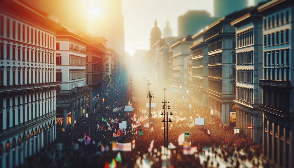 Manifestazione contro la violenza di genere con cartelli