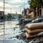 Salvamento di persone durante l'inondazione a Bahía Blanca