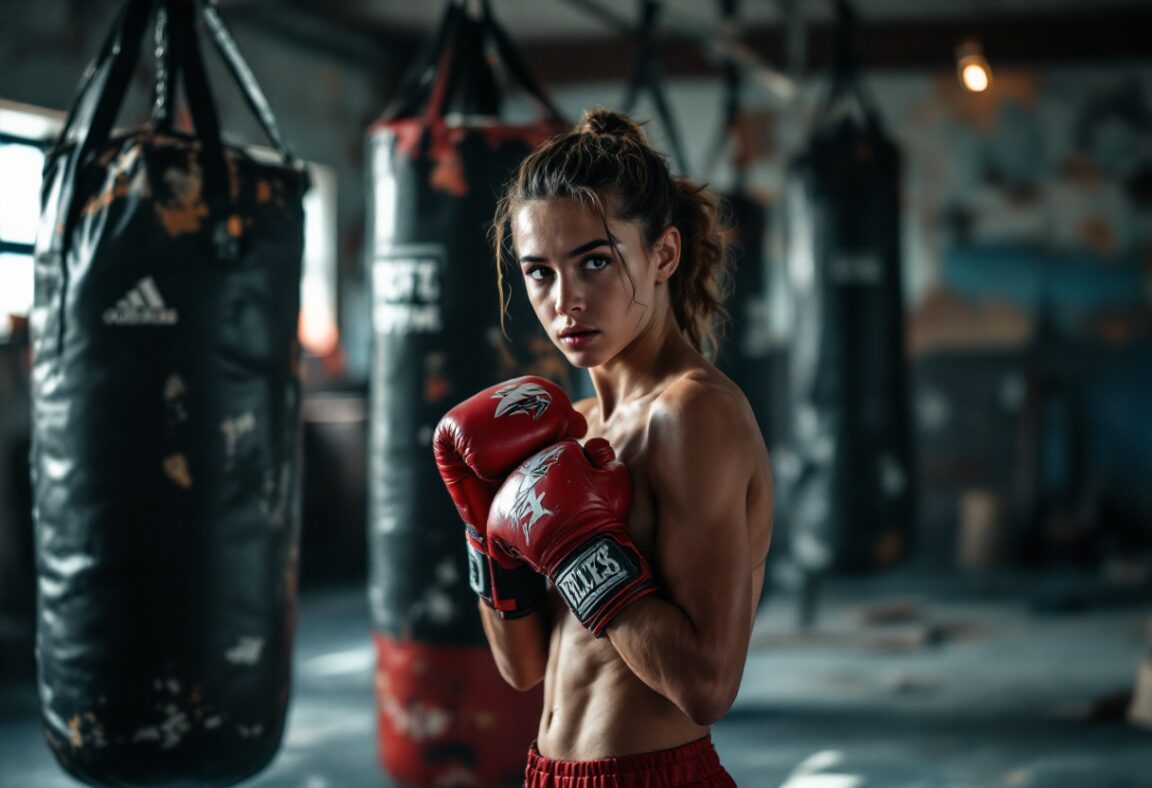 Román Araya, un joven boxeador entrenando en el ring