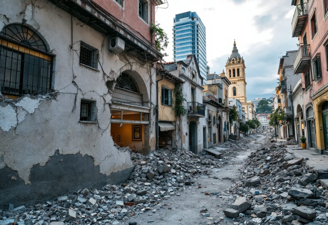 Mappa dei sismi in Colombia con epicentri evidenziati