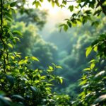 Cuatro niños indígenas en la selva amazónica