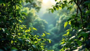 Cuatro niños indígenas en la selva amazónica