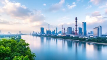 Vista panoramica de Tongzhou, Beijing, que combina modernidad y cultura