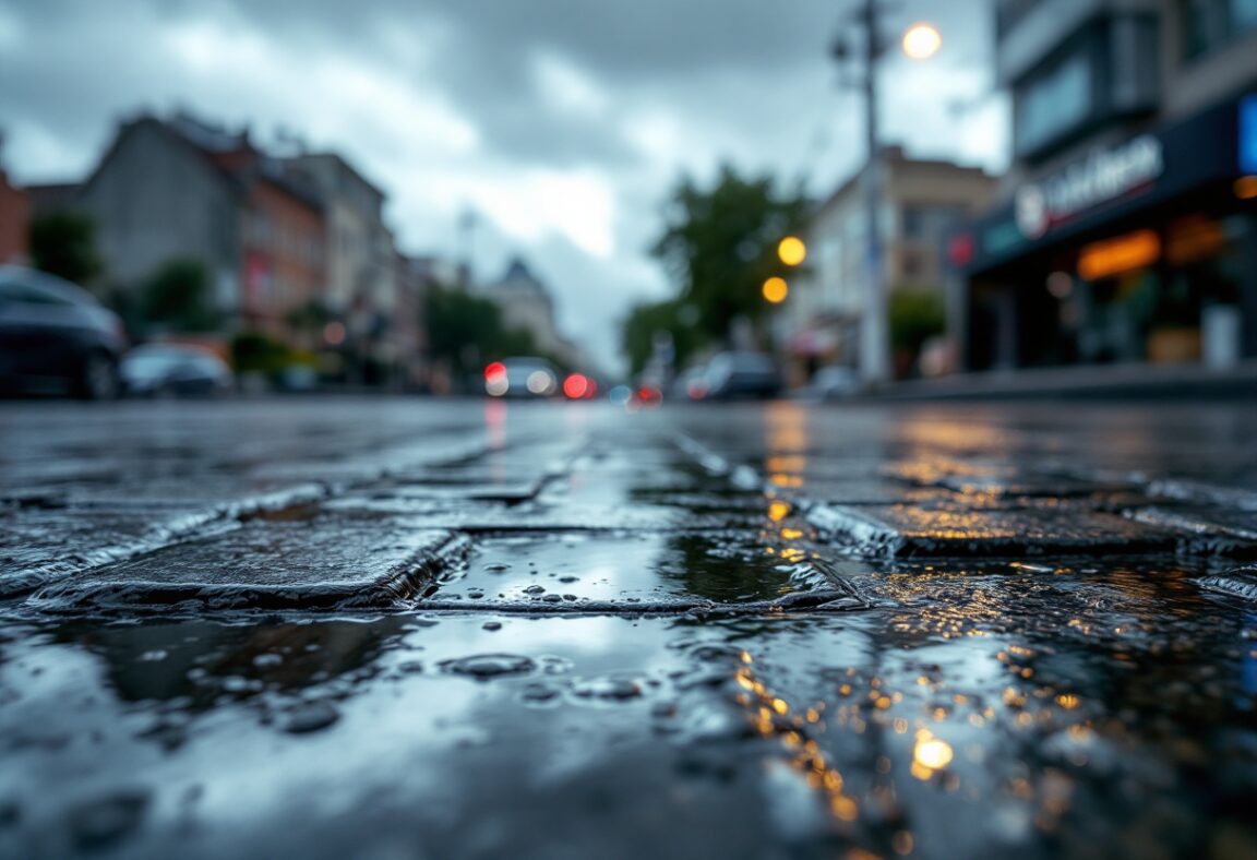 Imagen de una tormenta que causa caos en la ciudad